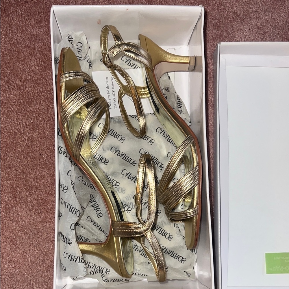 Caparros Gold Strappy Heels - Picture 7 of 7